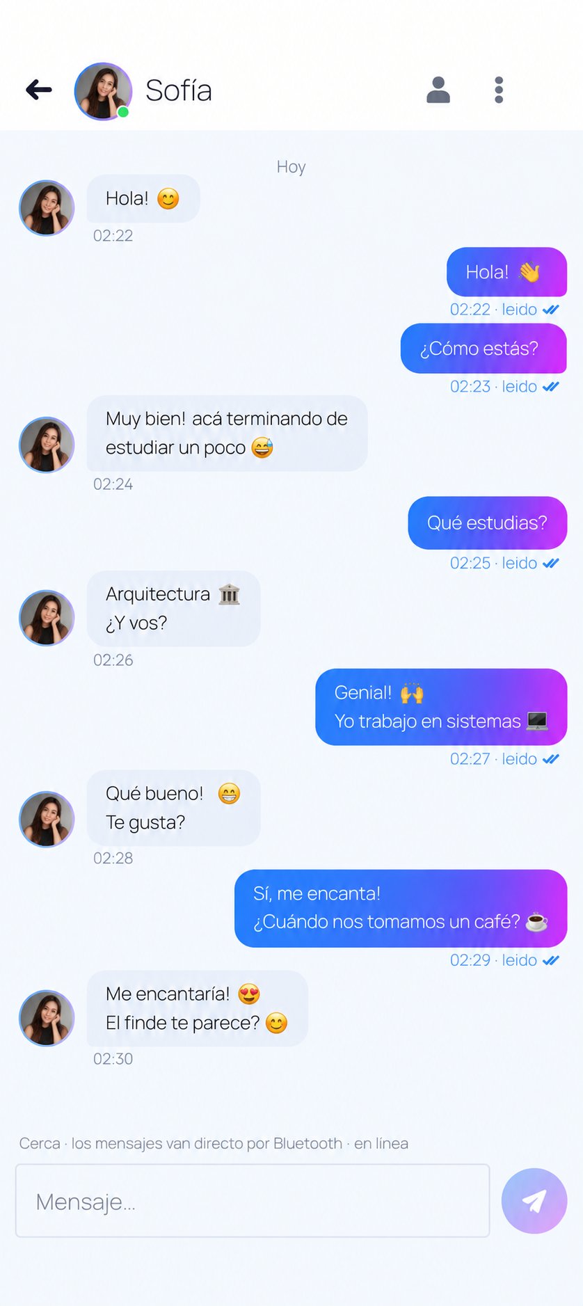 Conversación dentro de Xavoo