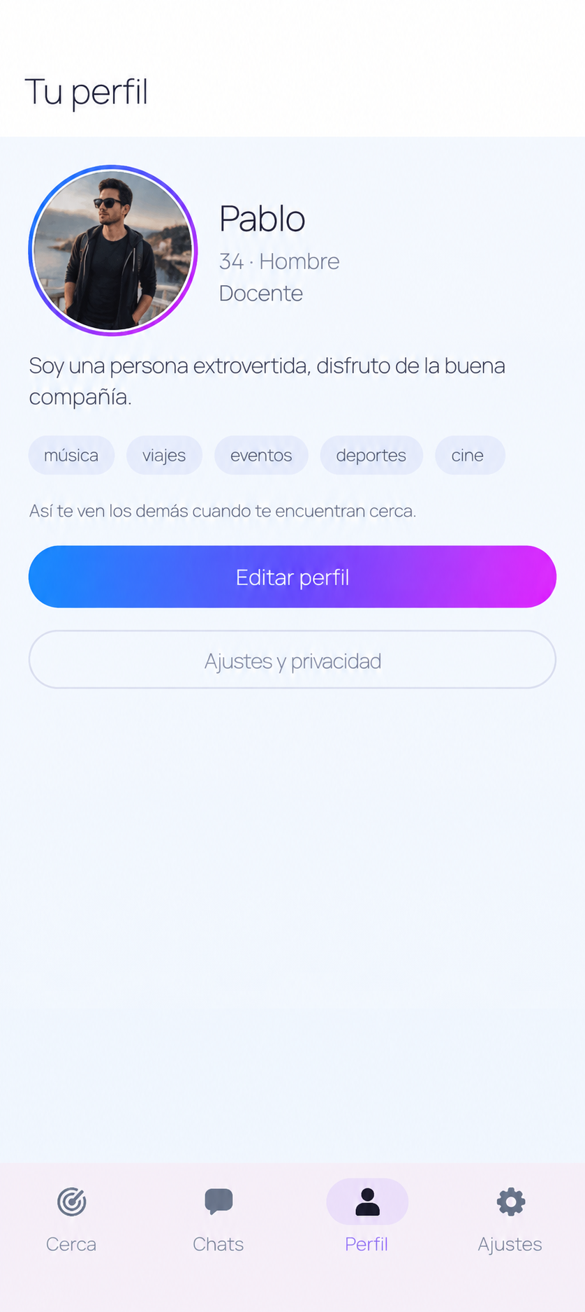 Perfil de usuario en Xavoo